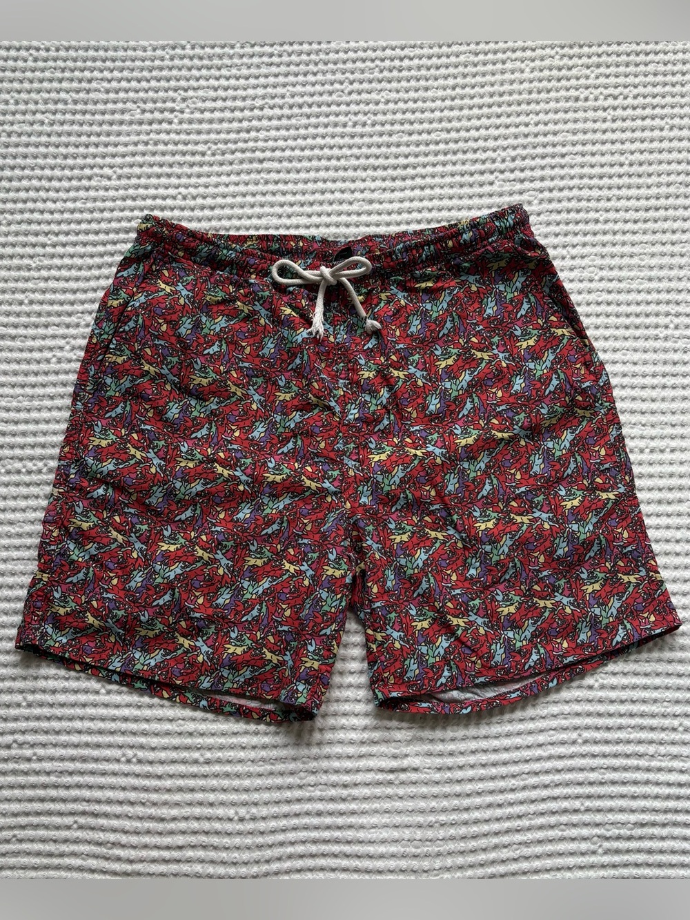 Icecream Running Dog Y2K Swim Trunks Colorful Streetwear -  M - FLAWS